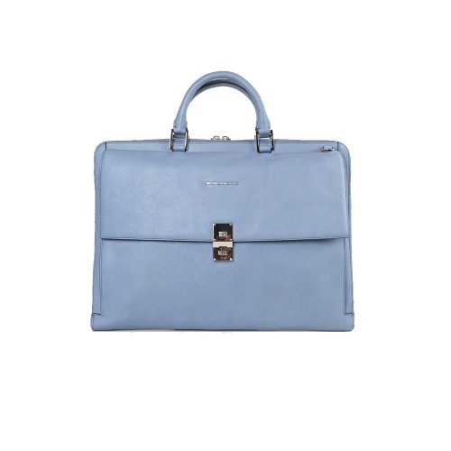 Leather Briefcase Piquadro CA5511DF/AZ Color Light Blue