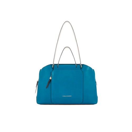Leather Shopping Bag Piquadro BD5392W92/OTBE Color Blue
