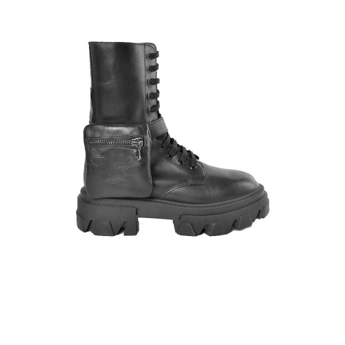 Leather High Boot Ovyé Ni Color Black