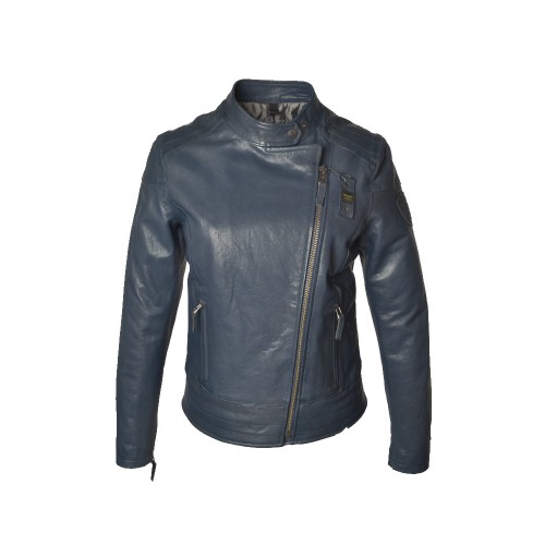 Leather Jacket Blauer WBLDL01321 Color Navy Blue