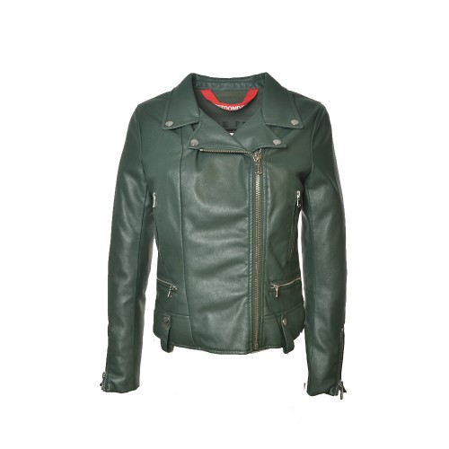 Eco-Leather Jacket Freedomday DEBORAH Color Green