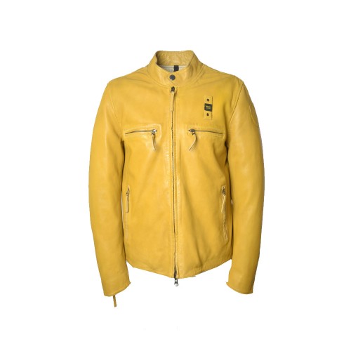 Leather Jacket Blauer WBLUL01100 Color Mustard