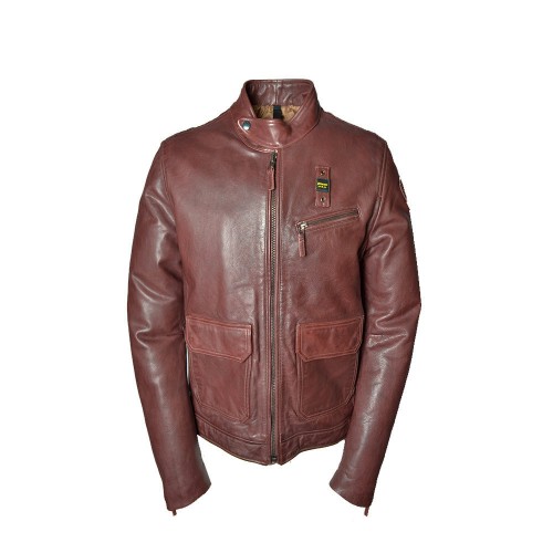 Leather Jacket Blauer WBLUL01318 Color Testa di Moro