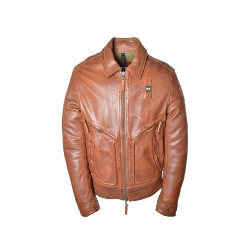 Leather Jacket Blauer WBLUL01192 Color Brown