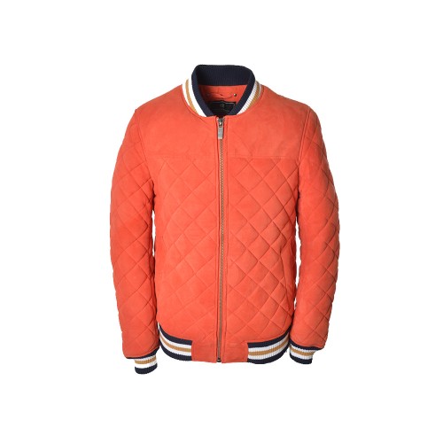 Quilted Suede Jacket SCOTCH & SODA 145228 Color Orange