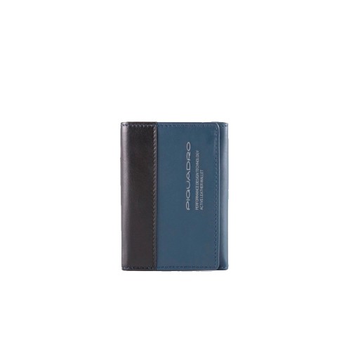 Leather Wallet Piquadro PU4455DTR/BLU Color Navy Blue and...