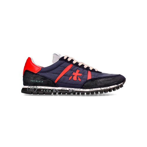 Sneakers Premiata Sean 5729 Color Navy Blue and Red