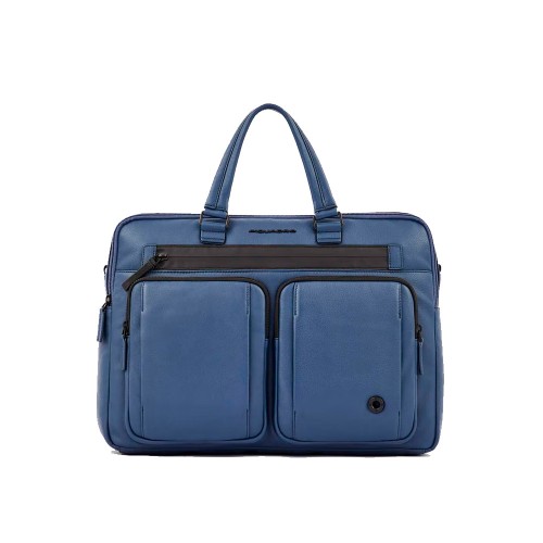 Leather Briefcase Piquadro CA5869W117/BLU Color Blue