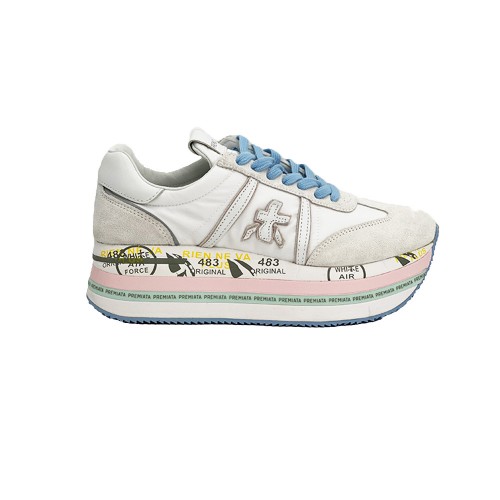 Sneakers Premiata BETH 6235 Colore Bianco e Azzurro