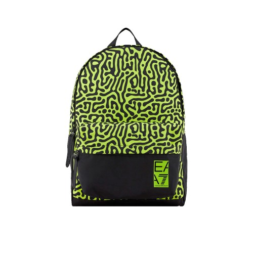 Backpack, EA7 Emporio Armani, model 245063 3R912, in lime and black