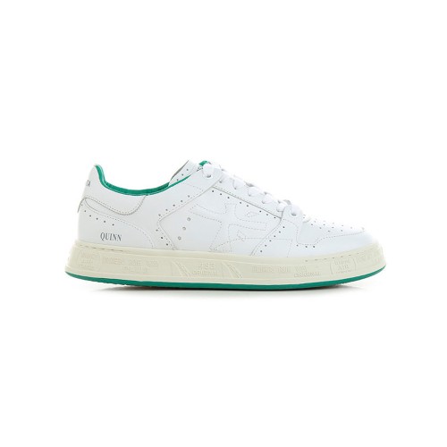 Leather Sneakers Premiata Quinn 6301 Color White and Green