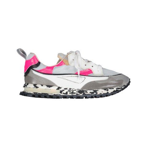 Sneakers Hidnander Threedome 244 Colore Bianco e Rosa