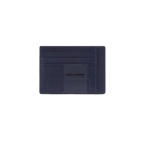 Leather Card Holder Piquadro PP2762S123R/BLU Color Navy
