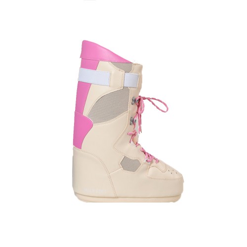 High Boots MOON BOOT SNEAKER HI 14028300 Color Ecru and Pink