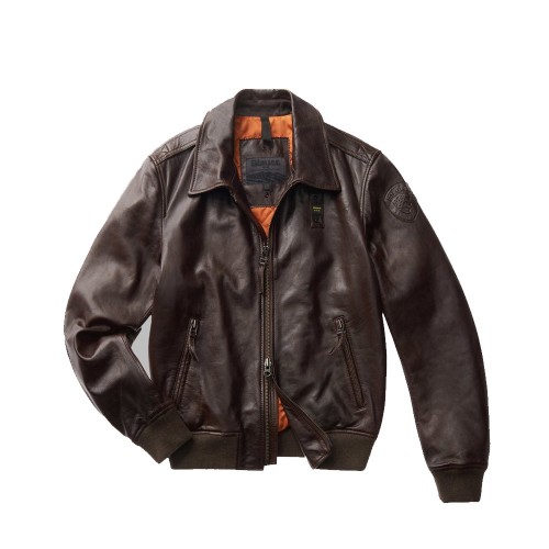 Leather Jacket Blauer WBLUL01268 Color Brown