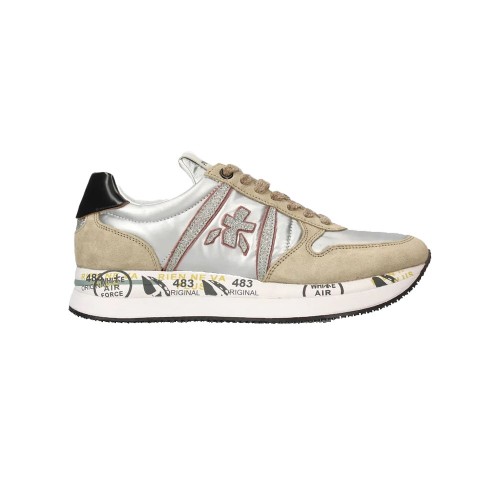 Sneakers Premiata TRIS 6049 Color Silver and Beige