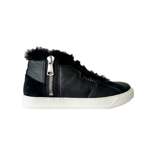 Sneakers de Piel Hugo Boss Lily Fur Zip Color Negro