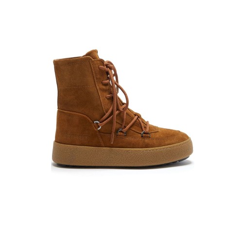 Suede Boots for Kids MOON BOOT JTRACK LACE SUEDE Color Camel