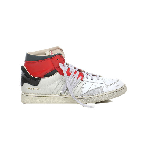 High Leather Sneakers Hidnander The Cage 932 Color Beige...