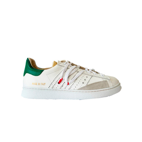 Leather Sneakers Hidnander STRIPELESS 015 Color White and...