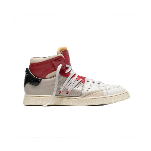 High Leather Sneakers Hidnander The Cage 090 Color Red...