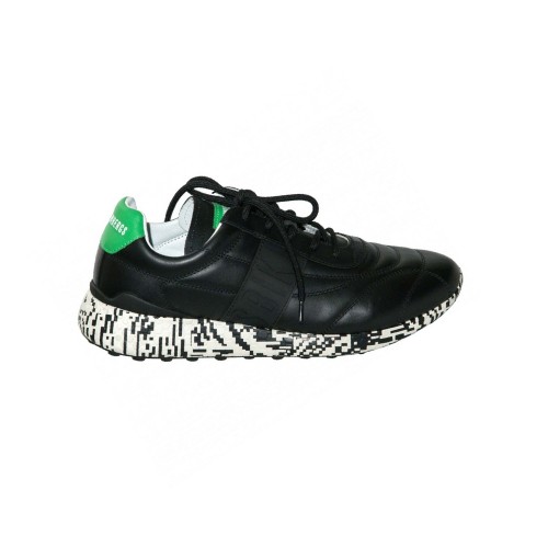Sneakers in Pelle Bikkembergs 108844 Colore Nero e Verde