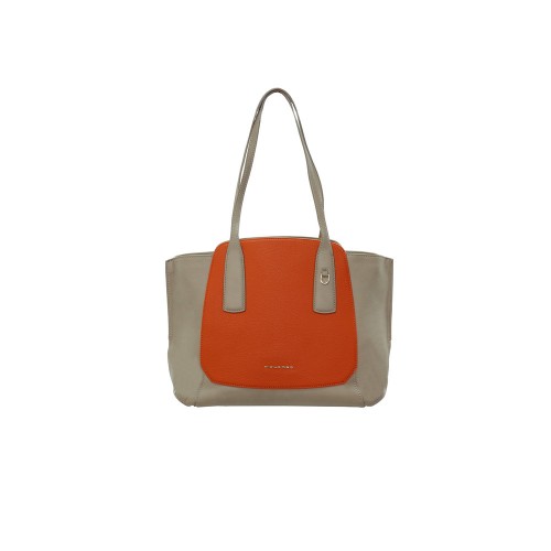 Leather Bag Piquadro BD4958S109/Ar Color Gray and Orange