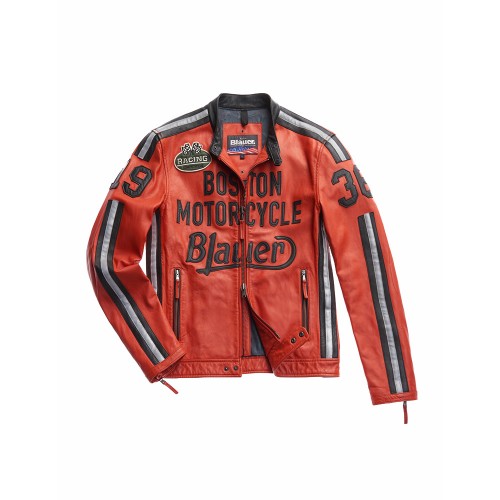 Biker-type leather jacket, Blauer, model SBLUL02135,...