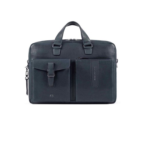 Leather Briefcase Piquadro CA5195W101/BLU Color Navy Blue