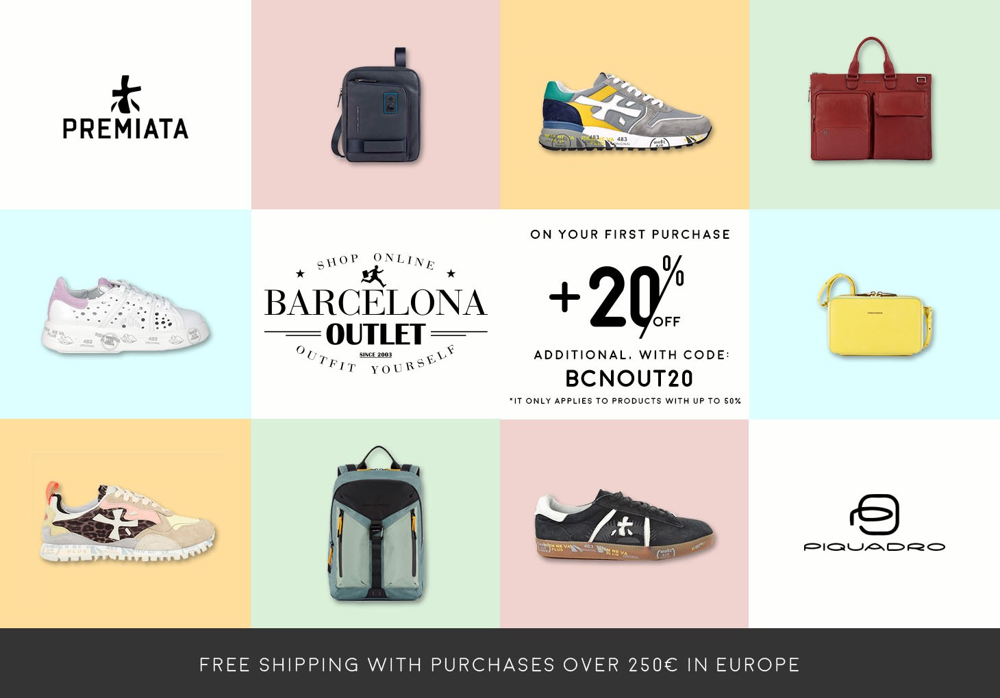 Barcelona Outlet - 20% on your first purchase